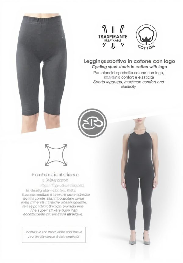 Leggings sportivi donna BESTCALZE Monica3 nero cotone