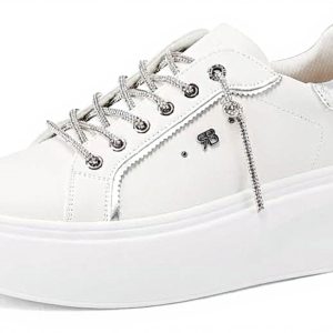 Sneakers Donna Renato Balestra Platform Strass Bianco