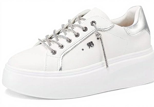 Sneakers Donna Renato Balestra Platform Strass Bianco