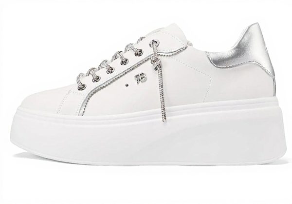 Sneakers Donna Renato Balestra Platform Strass Bianco