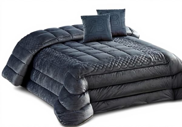 Trapunta Velluto Generico Matrimoniale Cipria Due Cuscini