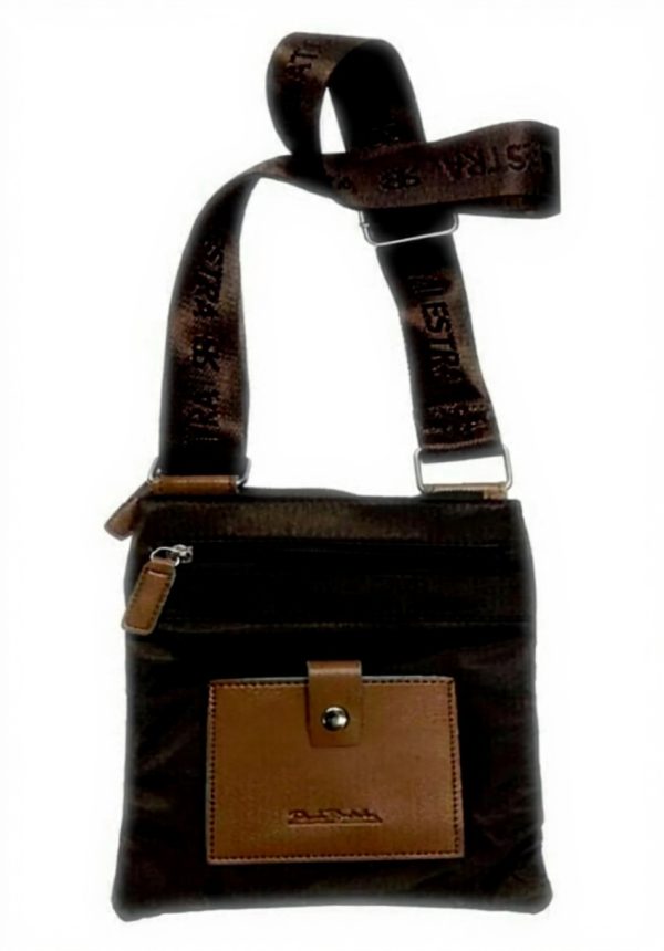 Borsello Uomo Renato Balestra Nylon Eco Pelle Marrone