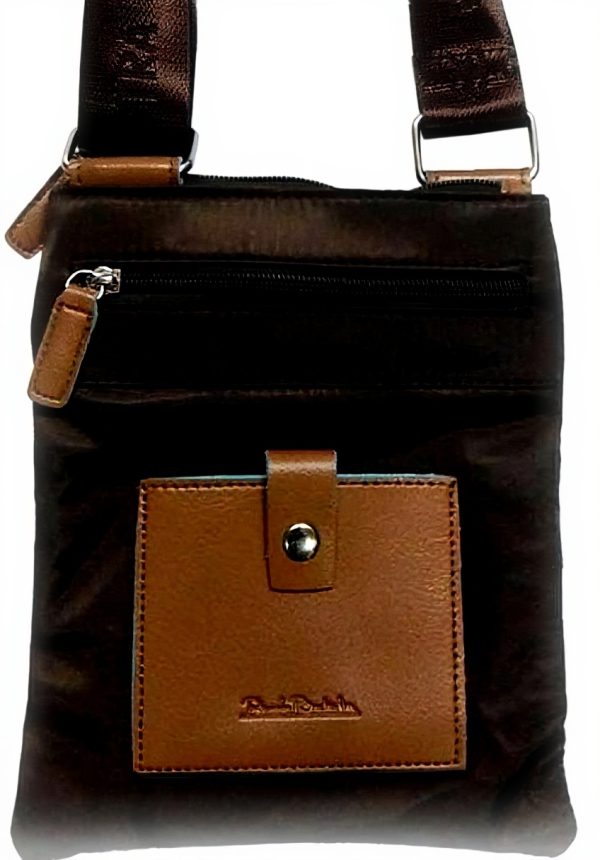 Borsello Uomo Renato Balestra Nylon Eco Pelle Marrone