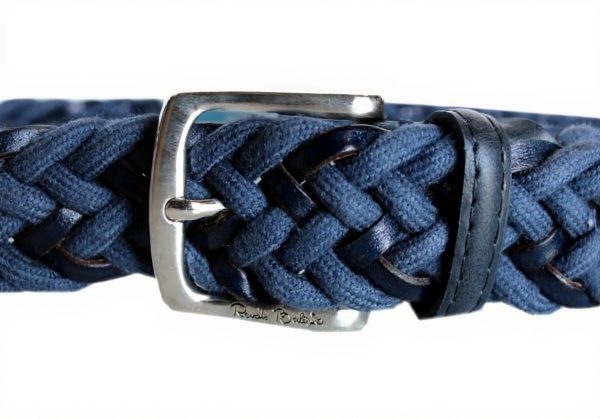 Renato Balestra Woven Mens Belt Blue Italian Fashion