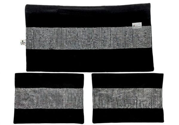 Renato Balestra Runner Set 3 Piece Strass Nero Home Decor