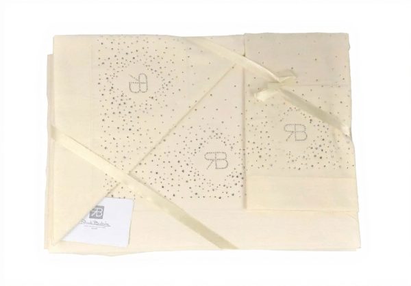 Renato Balestra Linen Set Matrimonial Bed Strass Polycotton
