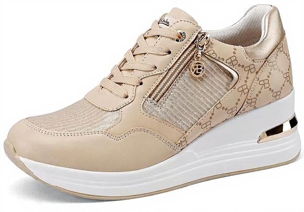Renato Balestra Womens Sneakers Beige Platform Zip RB2530