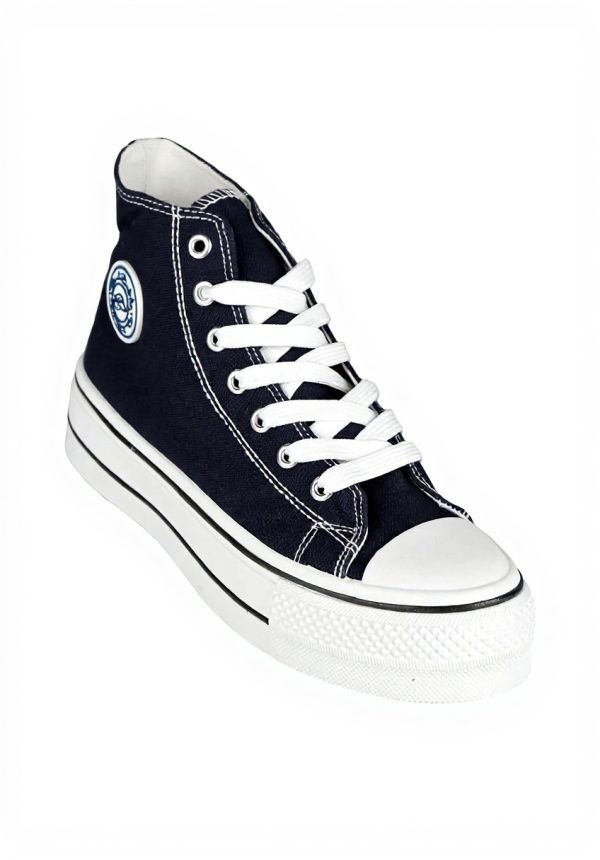 Renato Balestra Sneakers Alte Donna Tessuto Blu Scuro 37