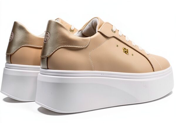 Sneakers donna Renato Balestra ecopelle beige tacco 55 cm-5