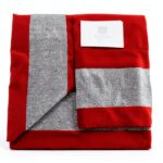 Russo Tessuti Coperta Ipoallergenica Cotone Argento Borgogna-0