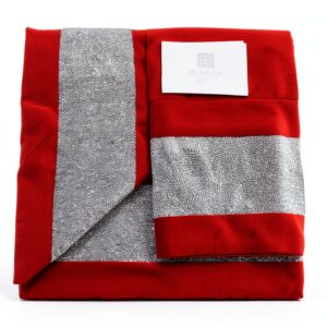 Russo Tessuti Coperta Ipoallergenica Cotone Argento Borgogna-0
