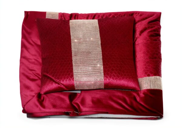 Russo Tessuti Cuscino Velluto Bordeaux Durevole Arredamento-1