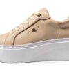 Sneakers donna Renato Balestra ecopelle beige tacco 55 cm-3