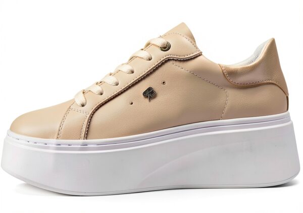 Sneakers donna Renato Balestra ecopelle beige tacco 55 cm-3