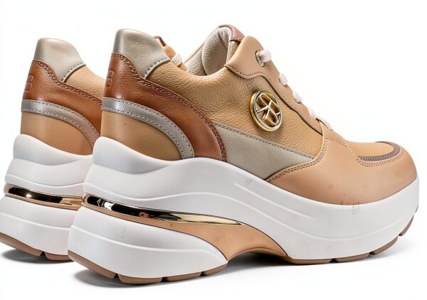 Sneakers Queen Helena donna ecopelle beige RB2532 taglie-4