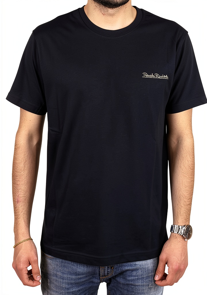T-shirt uomo cotone Renato Balestra indossata su sfondo neutro