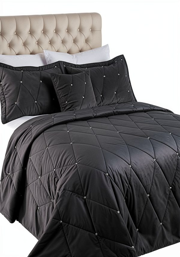 Copriletto Paoletti grigio diamante paillettes poliestere