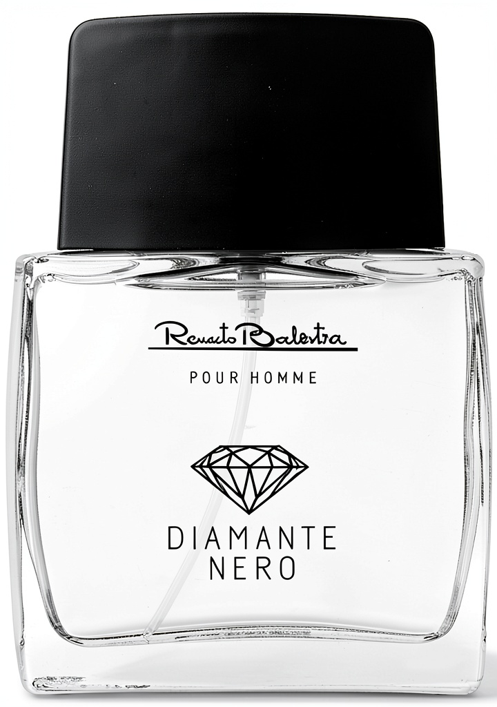 'Confezione del dopobarba Renato Balestra Diamante Nero su un piano elegante'