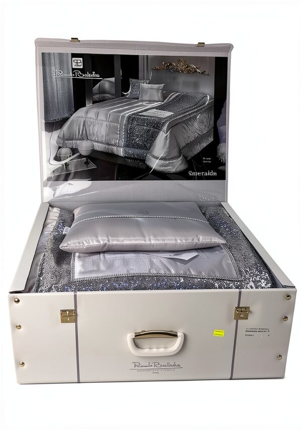 Trapunta Renato Balestra cotone grigio 270x270 cm lusso-1