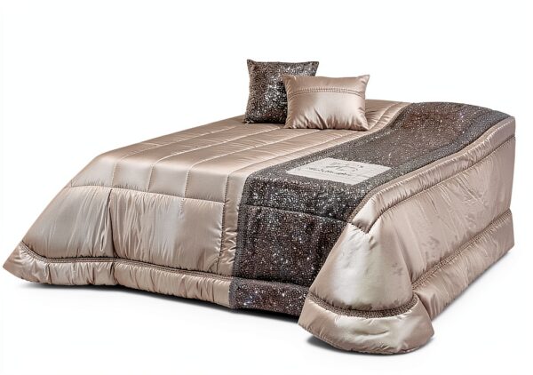 Trapunta Renato Balestra cotone grigio 270x270 cm lusso-2