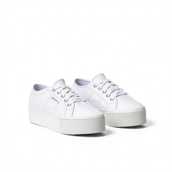 Sneaker estive Superga donna suola plateau bianco-1