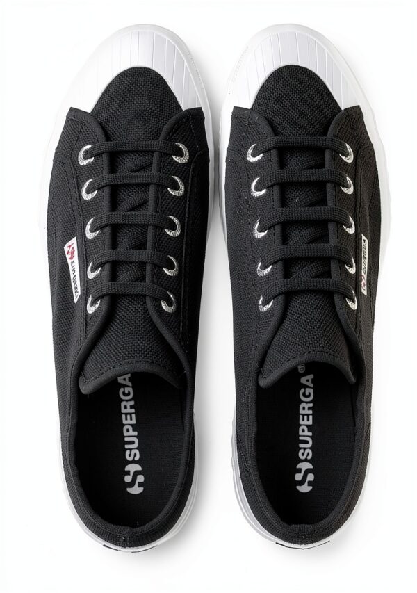Superga Sneaker Donna Bicolor Black/White 35‑45 EU Cotone Traspirante-3
