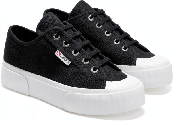 Superga Sneaker Donna Bicolor Black/White 35‑45 EU Cotone Traspirante-1