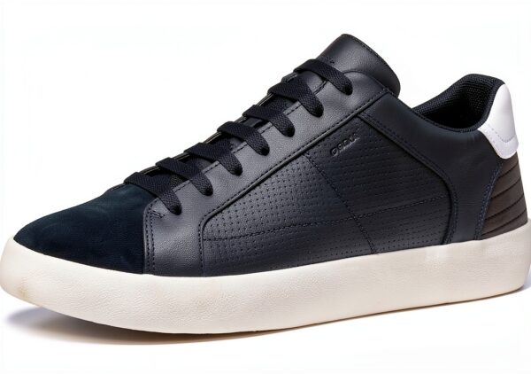 Sneaker uomo Geox pelle bassa suola resistente-5