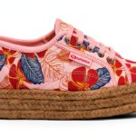 Superga wedge donna rosa low top in tela-0