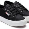Sneaker estive Superga donna suola plateau bianco-3