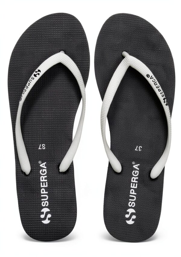 Superga Infradito Nero Black White A00 Donna-3