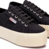 Superga wedge donna blu modello S9111LW con zeppa 4 cm in cotone-1
