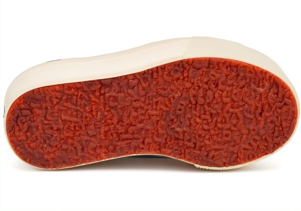 Superga wedge donna blu modello S9111LW con zeppa 4 cm in cotone-4