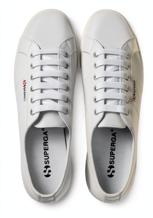 Superga wedge donna bianco modello S3115BW con zeppa 4 cm in nappa-3