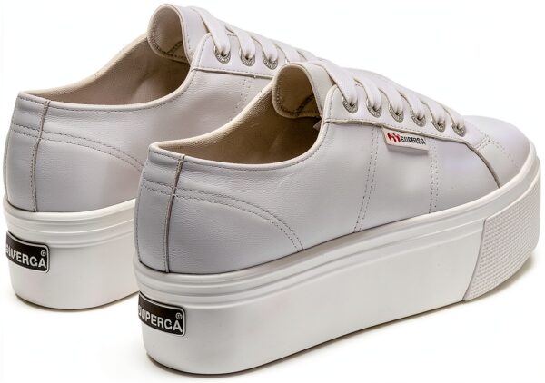 Superga wedge donna bianco modello S3115BW con zeppa 4 cm in nappa-2