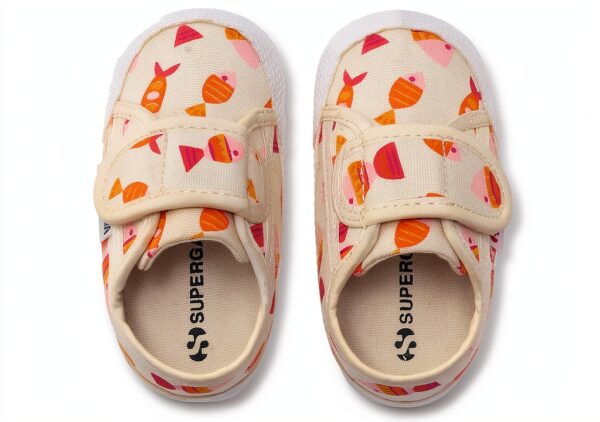Superga Baby Strap Candy Fish Sneakers Bambini Bianco Avorio S8141SW-3