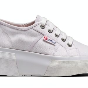Sneaker Donna Bianco S2132LW Tomaia Cotone Traspirante Zeppa 5cm-0