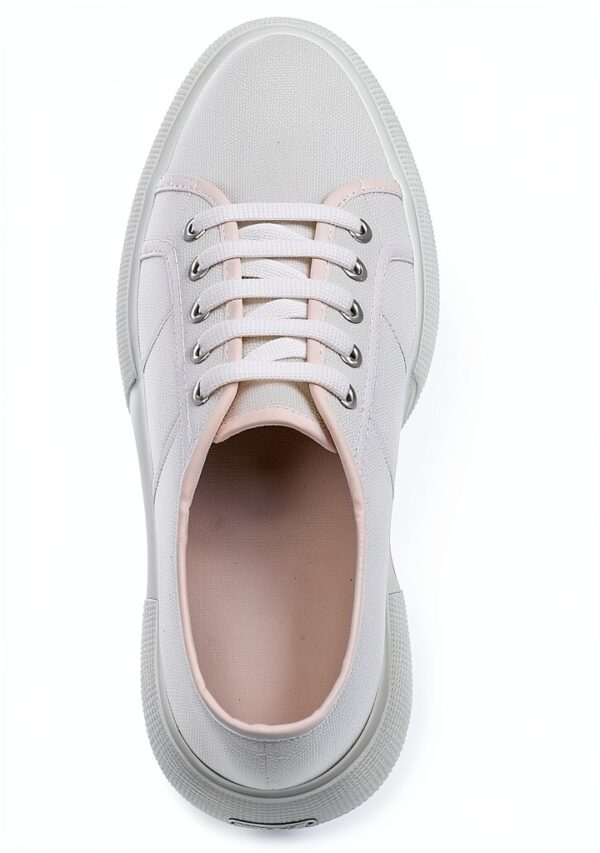 Sneaker Donna Bianco S2132LW Tomaia Cotone Traspirante Zeppa 5cm-3