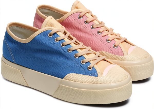 Superga Works Low Top Sneakers Denim Tinto in Filo Blu Rosa 37-46 EU-1