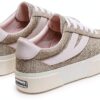 Superga 3740 Sneakers con tomaia in jersey lamè e suola alta, grigio e-2