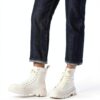 Superga Laced donna beige modello S5123YW suola chunky high top-6