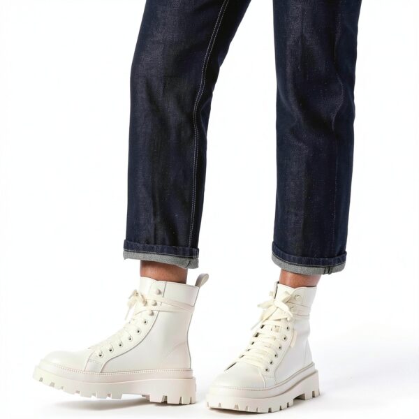 Superga Laced donna beige modello S5123YW suola chunky high top-6