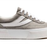 Superga 3740 Sneakers con tomaia in jersey lamè e suola alta, grigio e-0