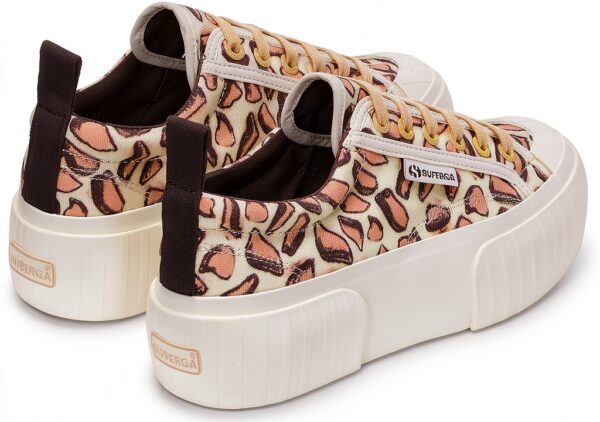 Superga Wedge Donna Beige Low Top Sneaker Casual 4cm Suola Chunky-2
