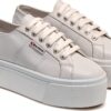 Superga wedge donna bianco modello S3115BW con zeppa 4 cm in nappa-1