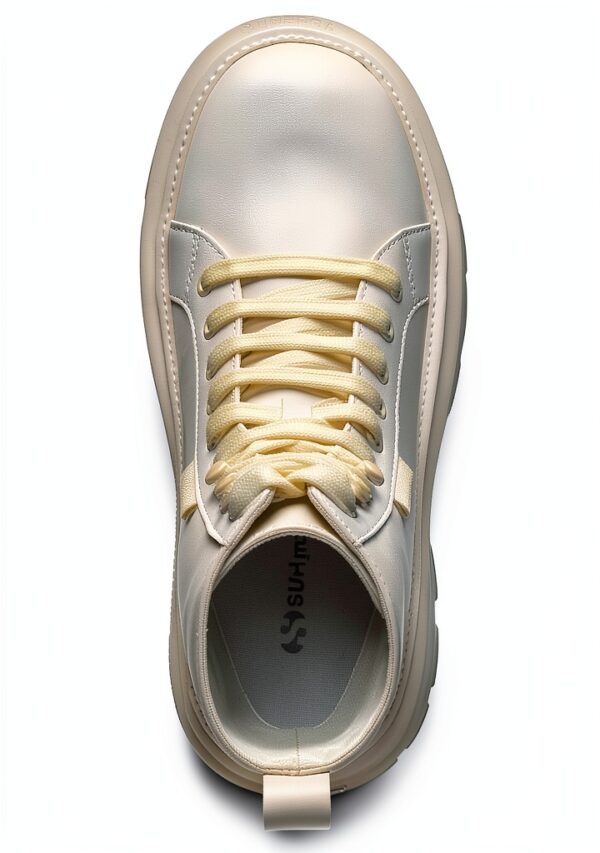 Superga Laced donna beige modello S5123YW suola chunky high top-3