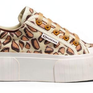 Superga Wedge Donna Beige Low Top Sneaker Casual 4cm Suola Chunky-0