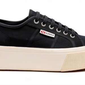 Superga wedge donna blu modello S9111LW con zeppa 4 cm in cotone-0