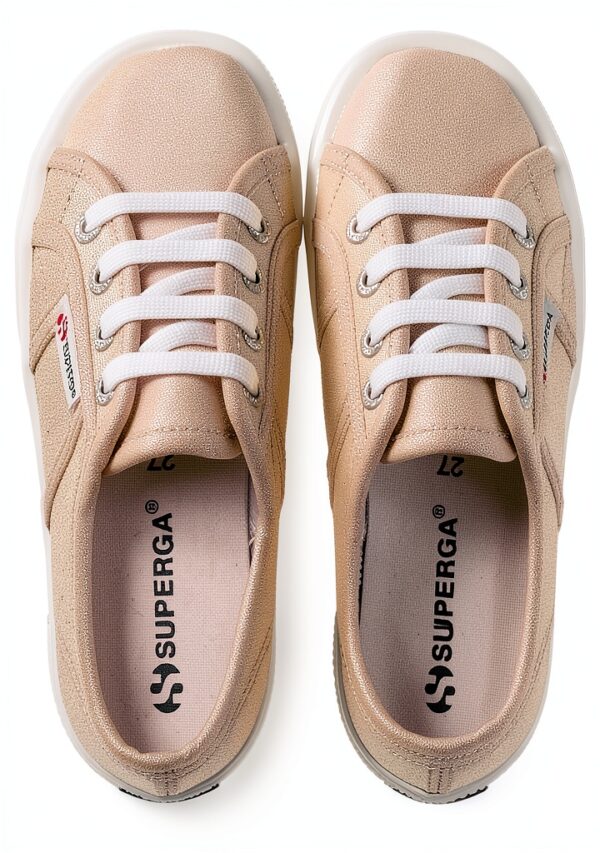 Superga 2750 Sneaker Junior Lamé Beige Iridescente Comfort e Stile-3