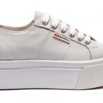 Superga wedge donna bianco modello S3115BW con zeppa 4 cm in nappa-0